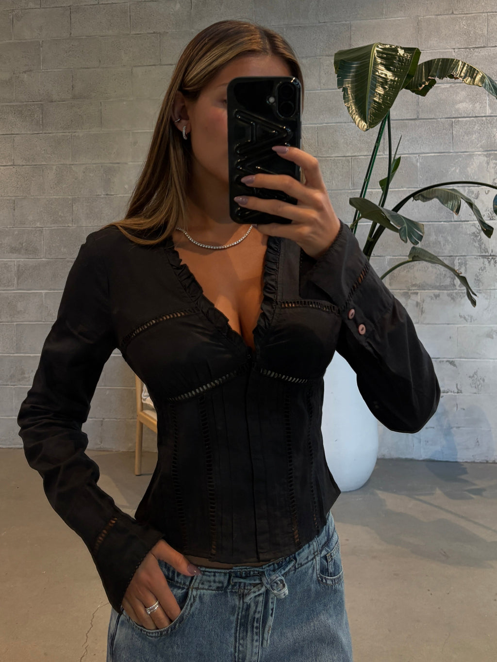 FREE PEOPLE Frankie Corset Long Sleeve Top