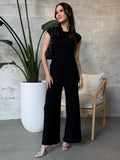 BLACK TAPE Textured Drop Shoulder Top and Wide Leg Pant Set