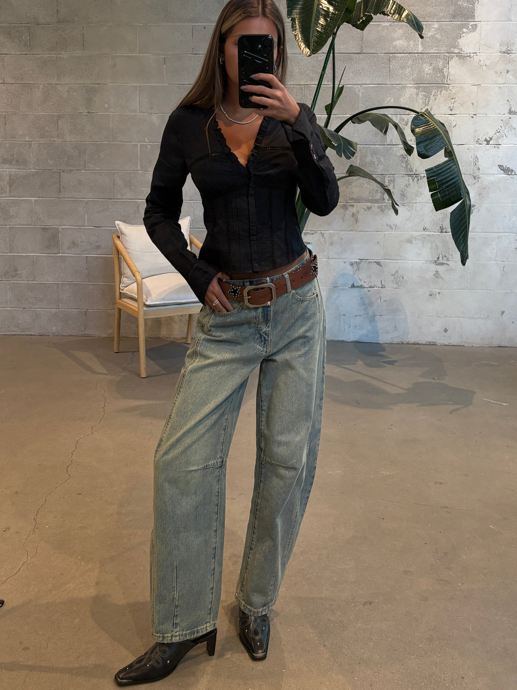 FREE PEOPLE Frankie Corset Long Sleeve Top