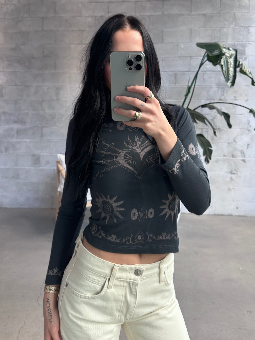 DAYDREAMER Sacred Heart Boatneck Long Sleeve