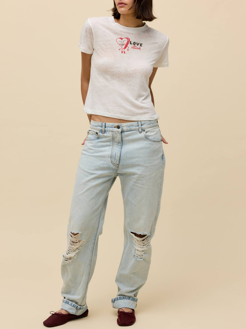 DAYDREAMER Love Sick Heart Burnout Vintage Tee