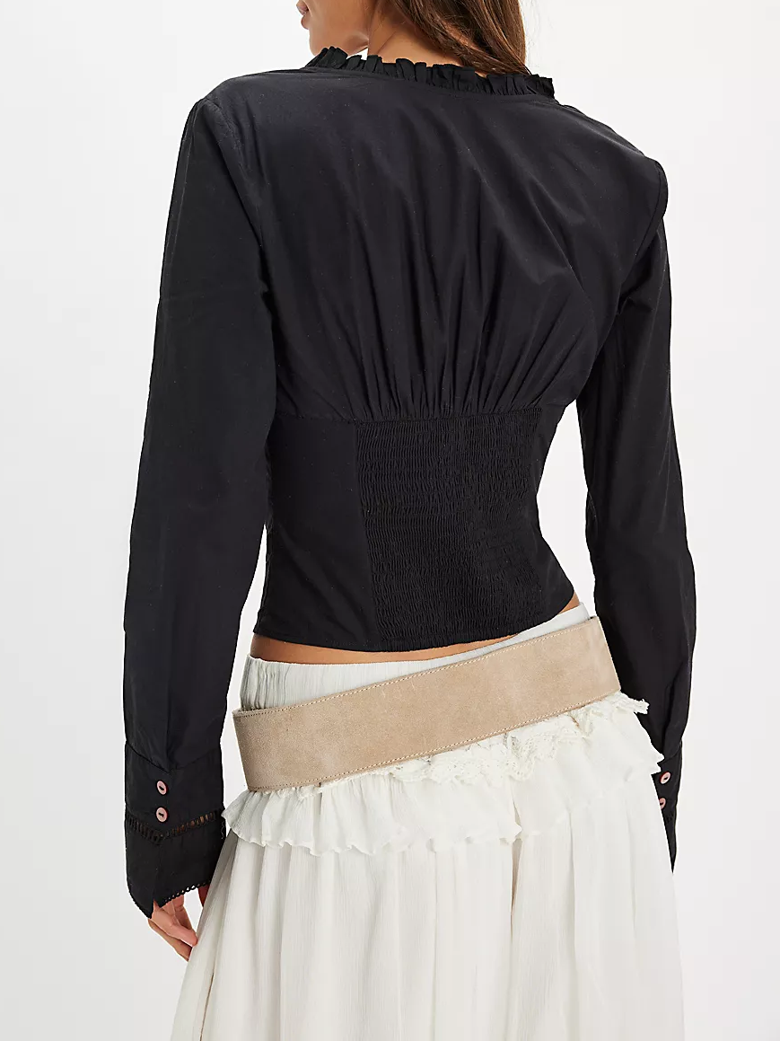 FREE PEOPLE Frankie Corset Long Sleeve Top