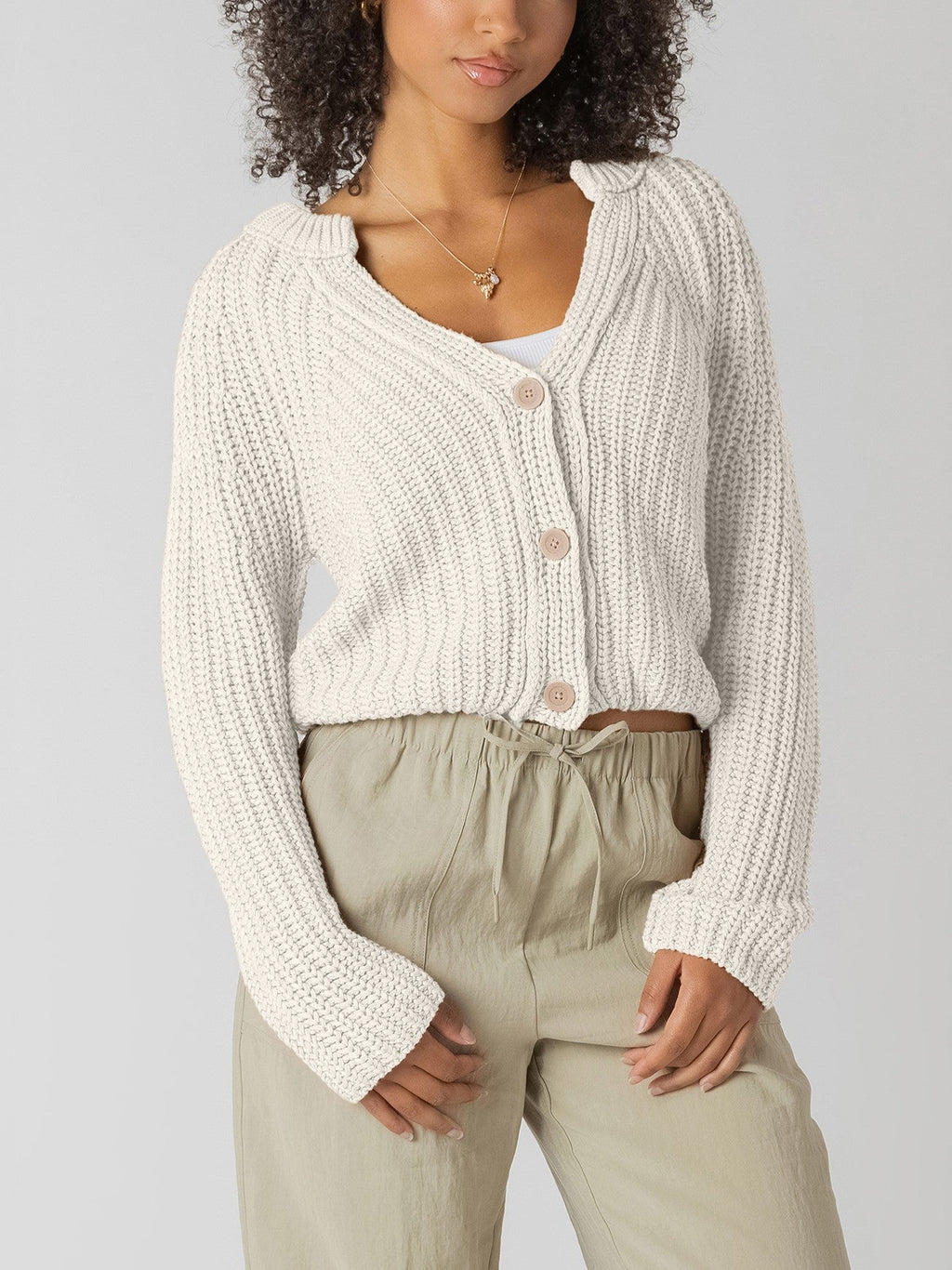 ROOM 34 Ribbed Knit Button Front Cardigan