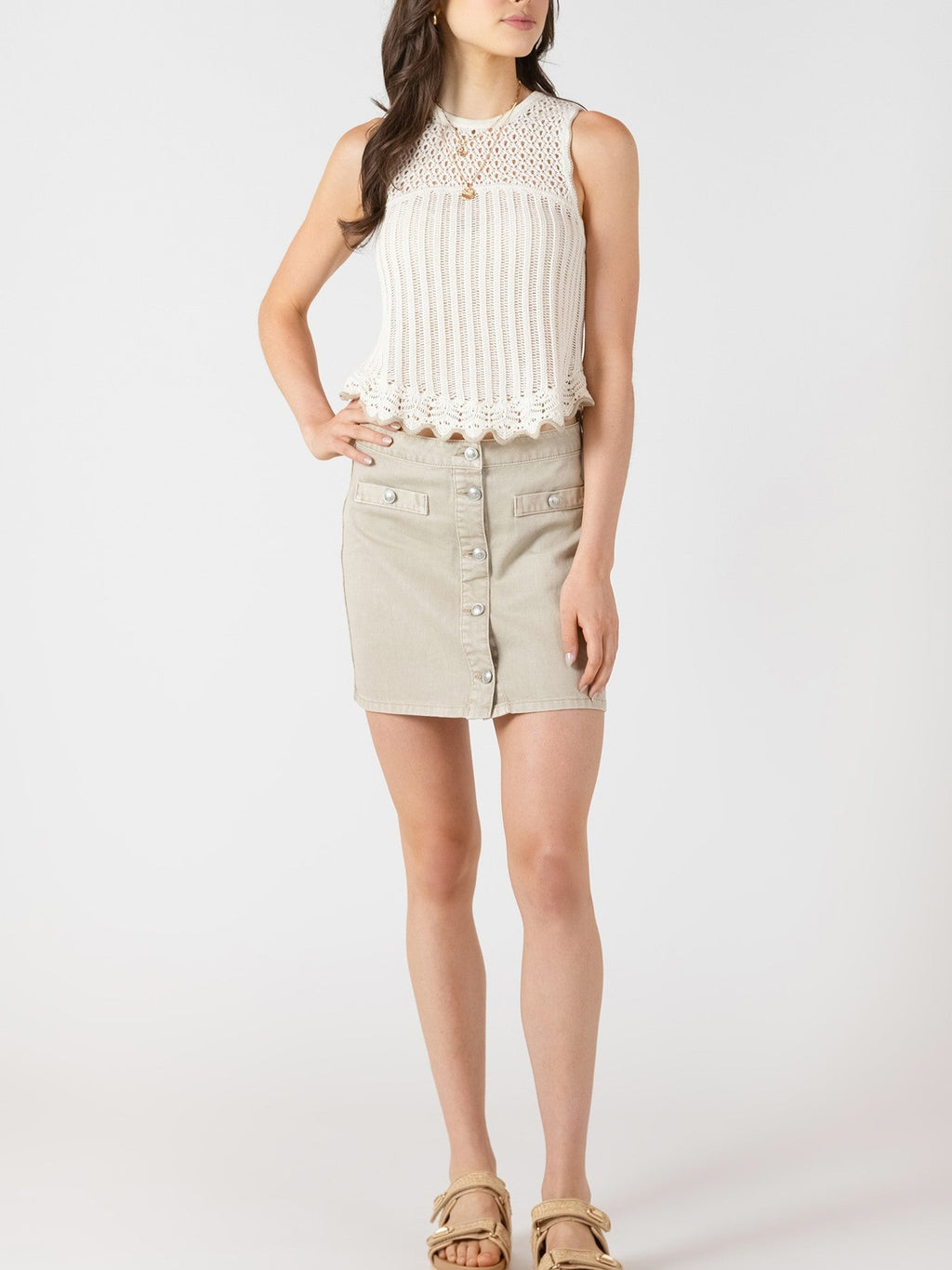 DEX Textured Knit Sleeveless Top