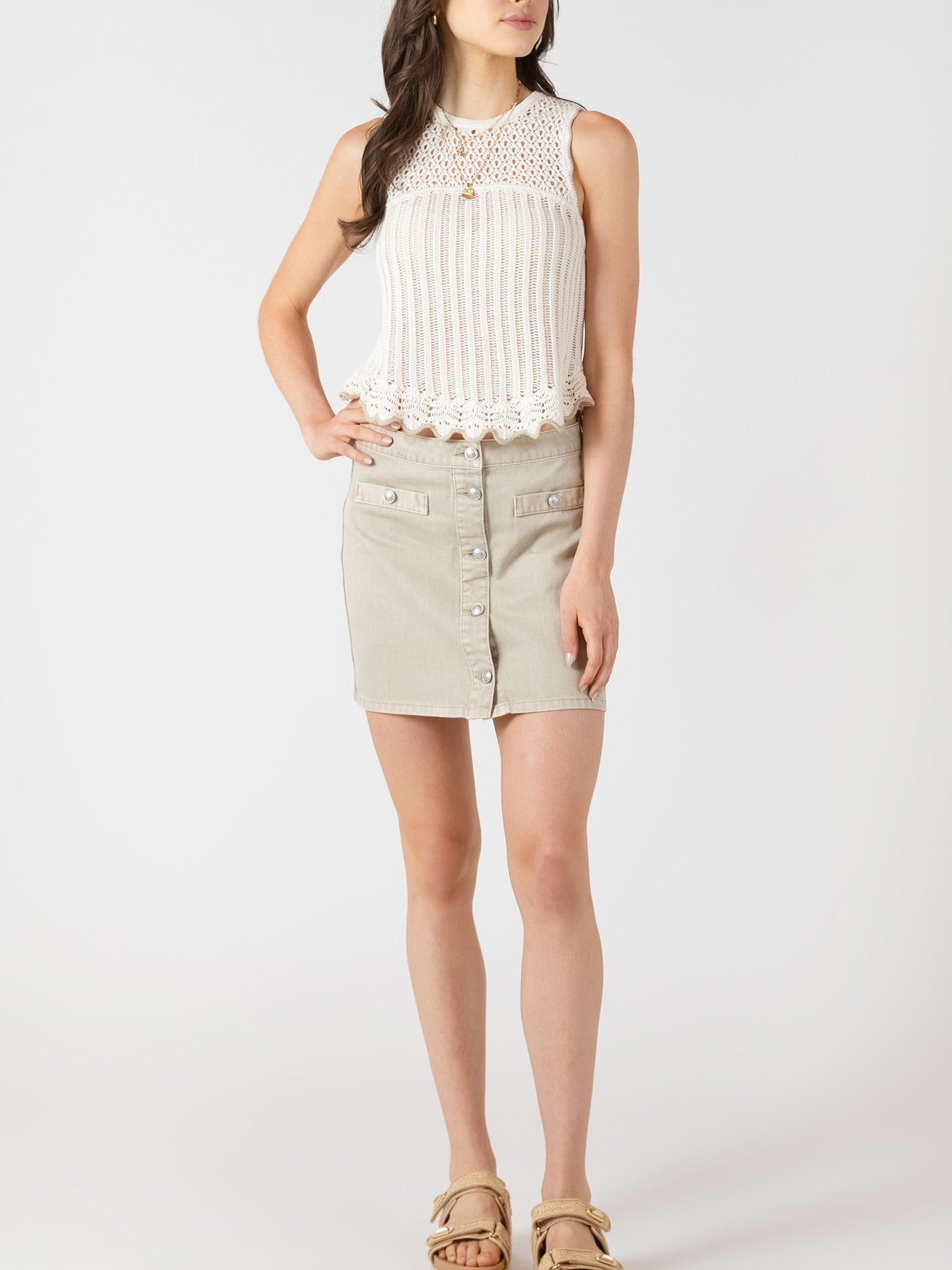 DEX Textured Knit Sleeveless Top